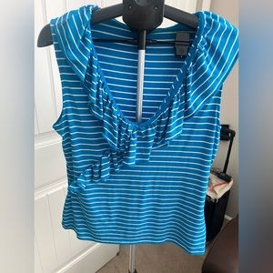 RALPH LAUREN SLEEVELESS RUFFKED TOP SIZE XL
